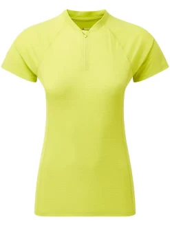 Montane T-Shirts & Baselayers-Womens Dart Nano Zip T-Shirt - Citrus Spring