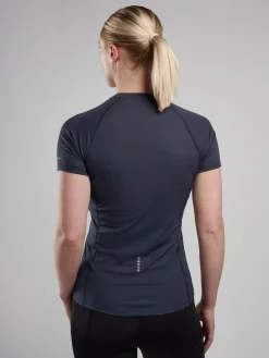 Montane T-Shirts & Baselayers-Womens Dart Nano Zip T-Shirt - Eclipse Blue