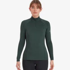 Montane T-Shirts & Baselayers-Womens Dart XT Zip Neck - Deep Forest