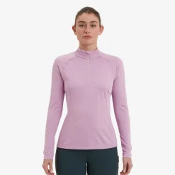 Montane T-Shirts & Baselayers-Womens Dart Zip Neck - Allium