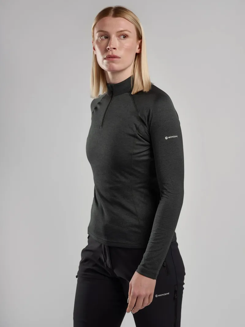 Montane T-Shirts & Baselayers-Womens Dart Zip Neck - Black