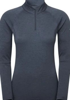 Montane T-Shirts & Baselayers-Womens Dart Zip Neck - Eclipse Blue
