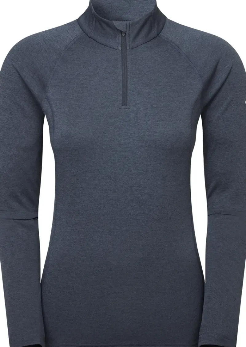 Montane T-Shirts & Baselayers-Womens Dart Zip Neck - Eclipse Blue