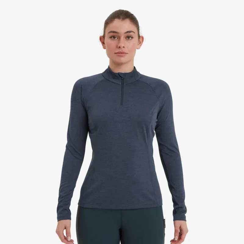 Montane T-Shirts & Baselayers-Womens Dart Zip Neck - Eclipse Blue