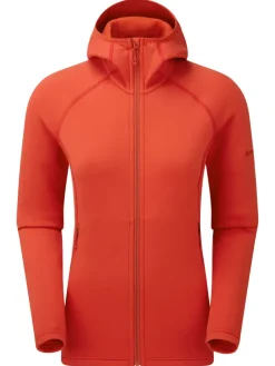 Montane Fleece & Mid Layer-Womens Fury Hoodie - Saffron Red