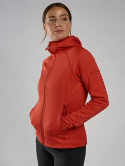 Montane Fleece & Mid Layer-Womens Fury Hoodie - Saffron Red