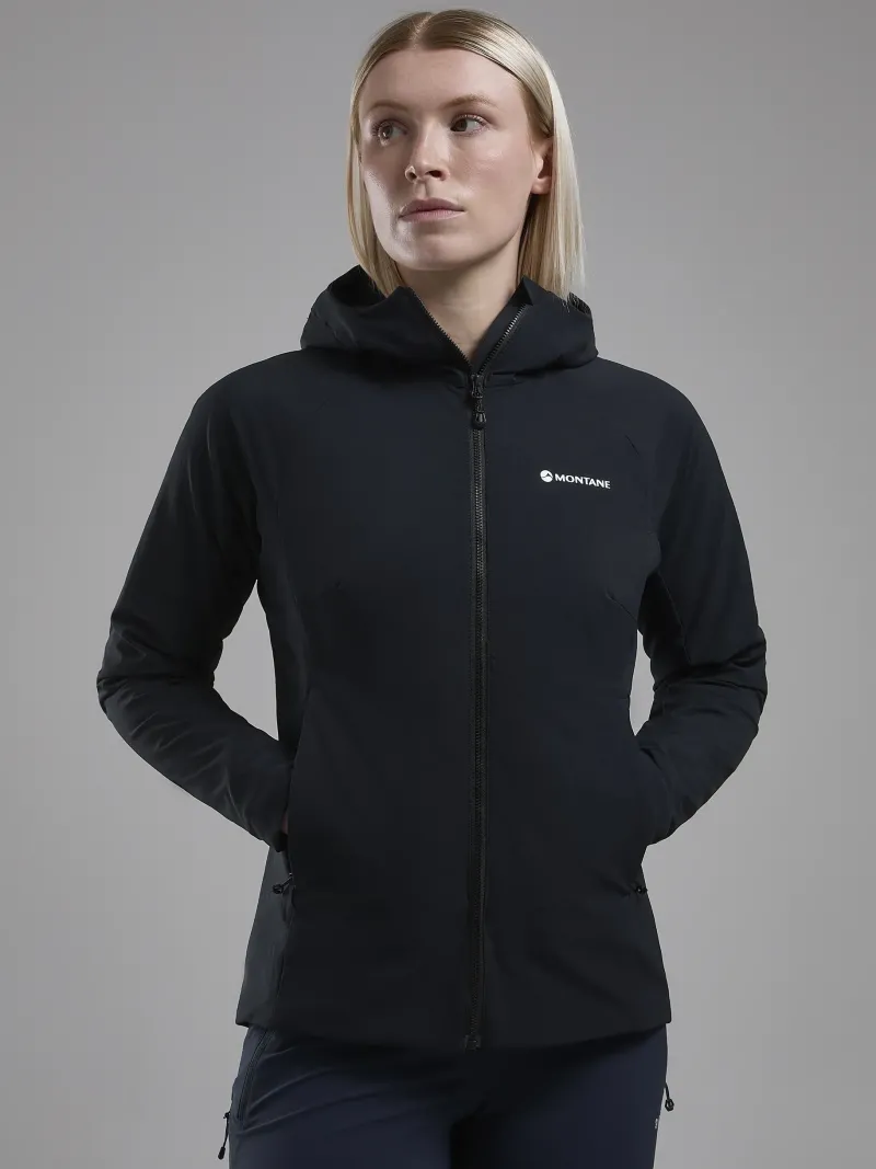 Montane Softshell Jackets-Womens Khamsin Hoodie - Black