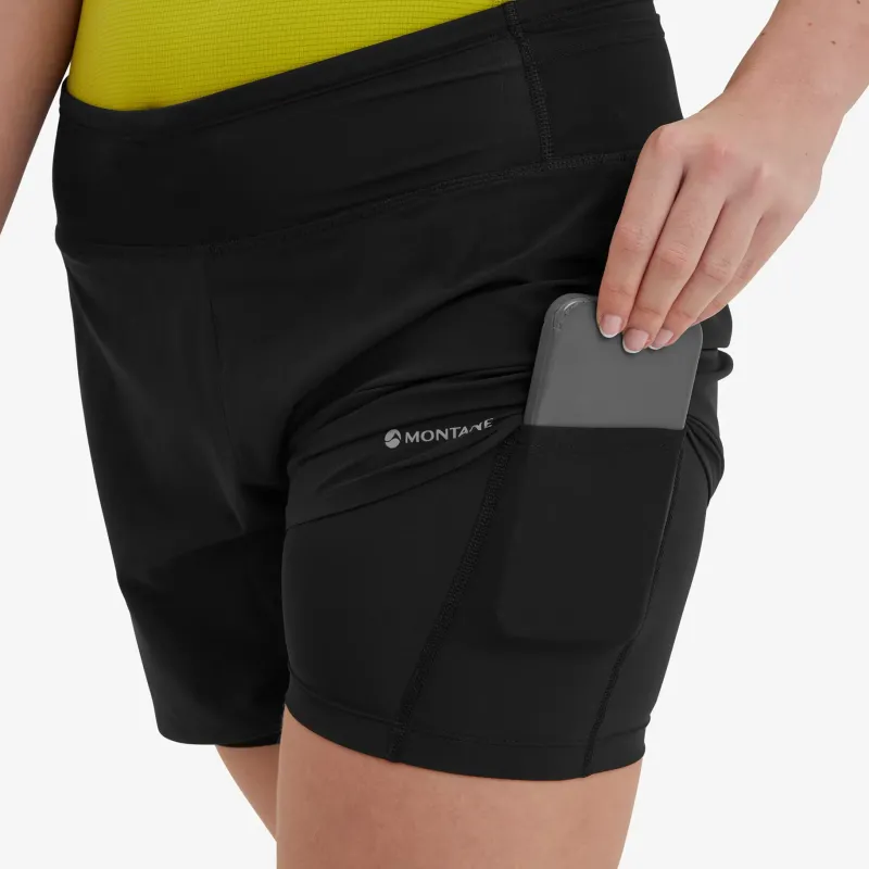 Montane Shorts & Skirts-Womens Slipstream Twin Skin Shorts - Black