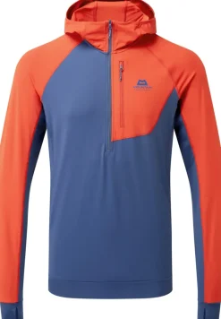 Mountain Equipment T-Shirts & Baselayers-Mens Aiguille Hooded Top - Dusk-Red Rock