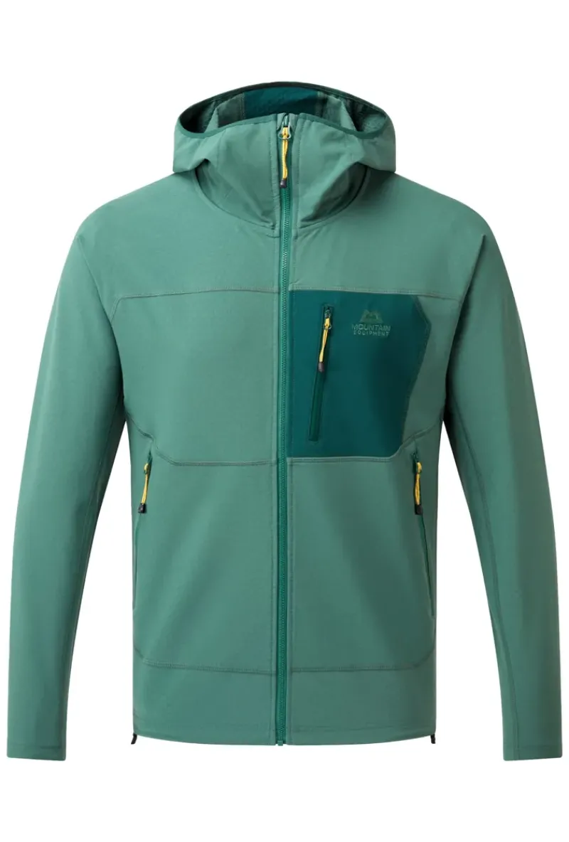 Mountain Equipment Fleece & Mid Layer-Mens Arrow Hooded Jacket - Fern-Pine