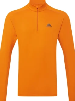 Mountain Equipment T-Shirts & Baselayers-Mens Cerrig LS Zip-T - Rust