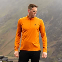 Mountain Equipment T-Shirts & Baselayers-Mens Cerrig LS Zip-T - Rust