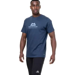 Mountain Equipment T-Shirts & Baselayers-Mens Emblem Tee - Denim Blue
