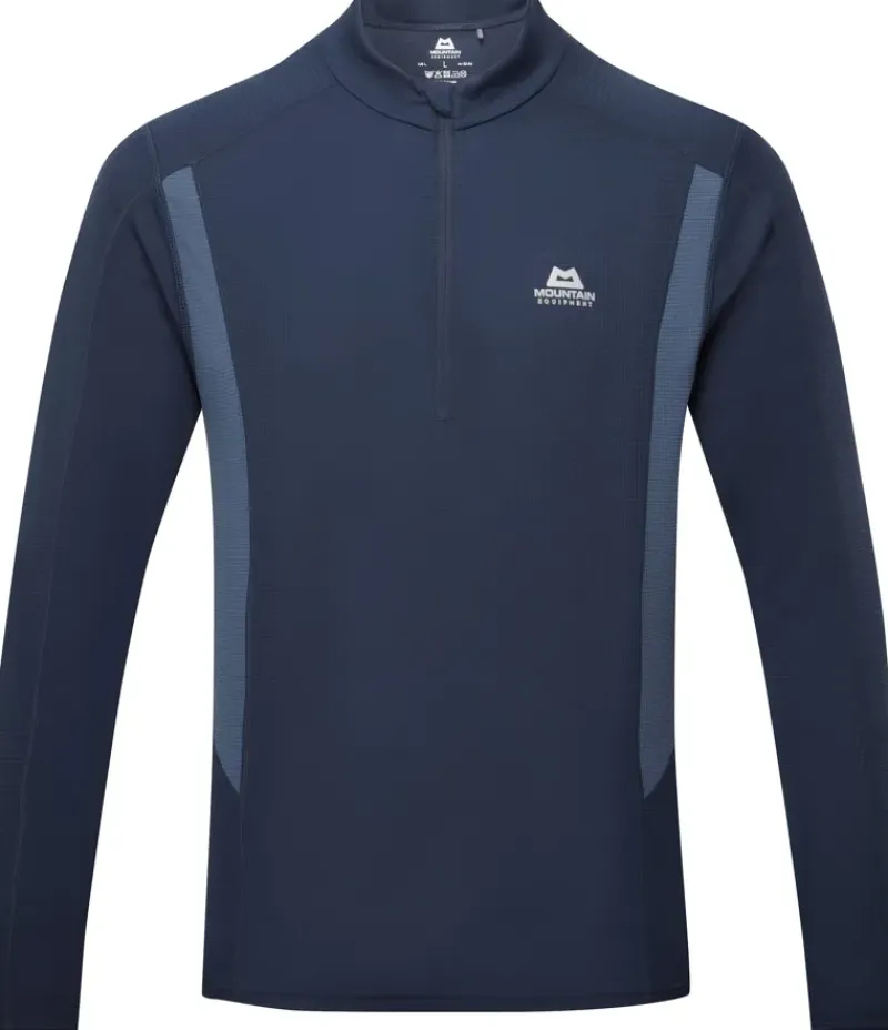 Mountain Equipment T-Shirts & Baselayers-Mens Ignis LS Zip Tee - Cosmos-Dusk