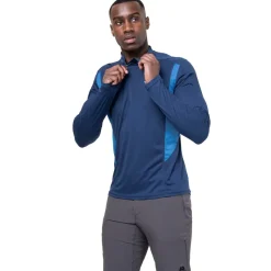 Mountain Equipment T-Shirts & Baselayers-Mens Ignis LS Zip Tee - Cosmos-Dusk