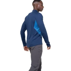 Mountain Equipment T-Shirts & Baselayers-Mens Ignis LS Zip Tee - Cosmos-Dusk