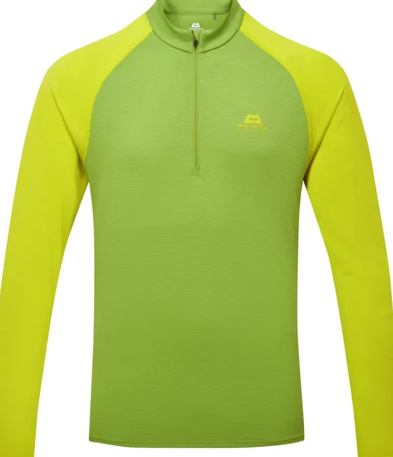 Mountain Equipment T-Shirts & Baselayers-Mens Nava LS Zip T - Cactus-Vine