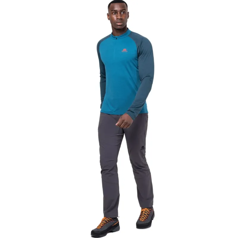 Mountain Equipment T-Shirts & Baselayers-Mens Nava LS Zip T - Cactus-Vine
