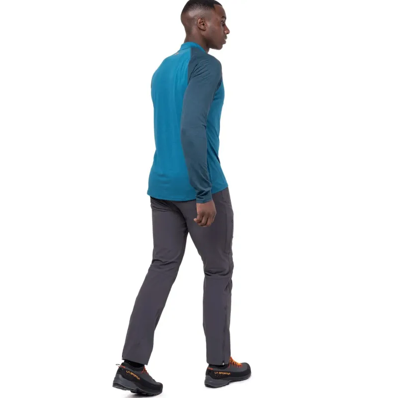 Mountain Equipment T-Shirts & Baselayers-Mens Nava LS Zip T - Cactus-Vine