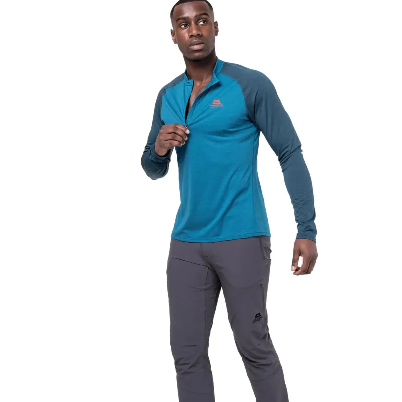 Mountain Equipment T-Shirts & Baselayers-Mens Nava LS Zip T - Cactus-Vine