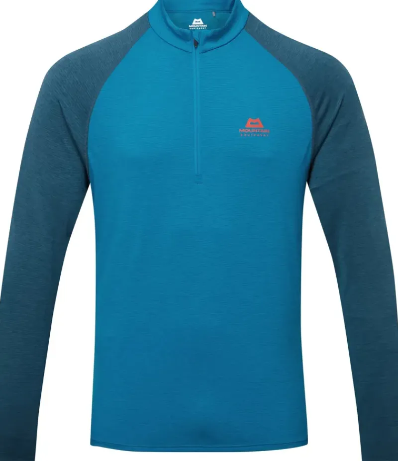 Mountain Equipment T-Shirts & Baselayers-Mens Nava LS Zip T - Mykonos-Majolica