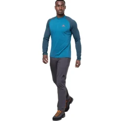 Mountain Equipment T-Shirts & Baselayers-Mens Nava LS Zip T - Mykonos-Majolica