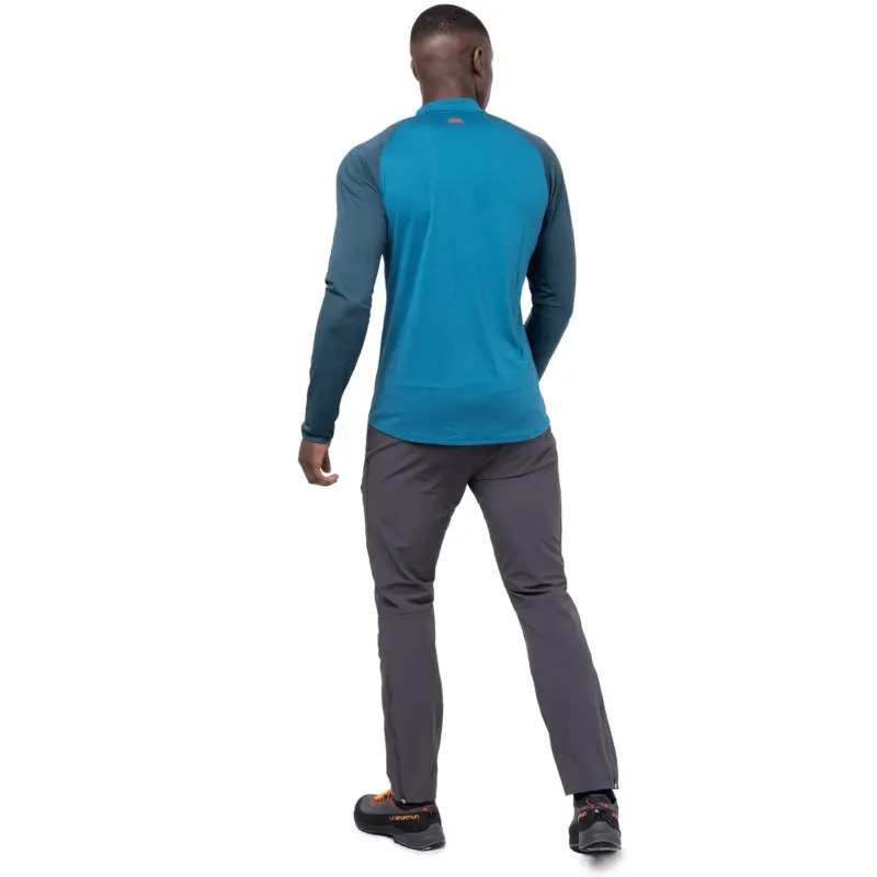 Mountain Equipment T-Shirts & Baselayers-Mens Nava LS Zip T - Mykonos-Majolica