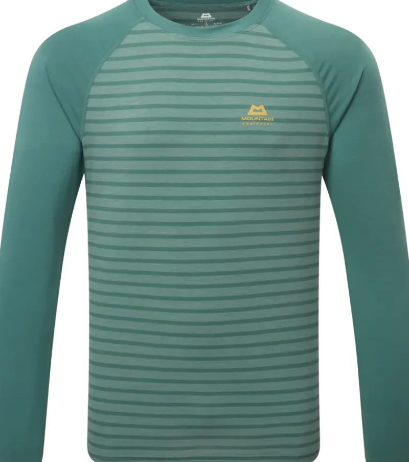 Mountain Equipment T-Shirts & Baselayers-Mens Redline LS Tee - Fern Stripe-Fern