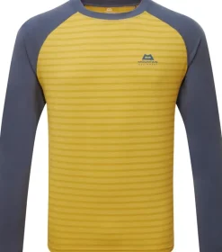 Mountain Equipment T-Shirts & Baselayers-Mens Redline LS Tee - Acid Stripe-Denim