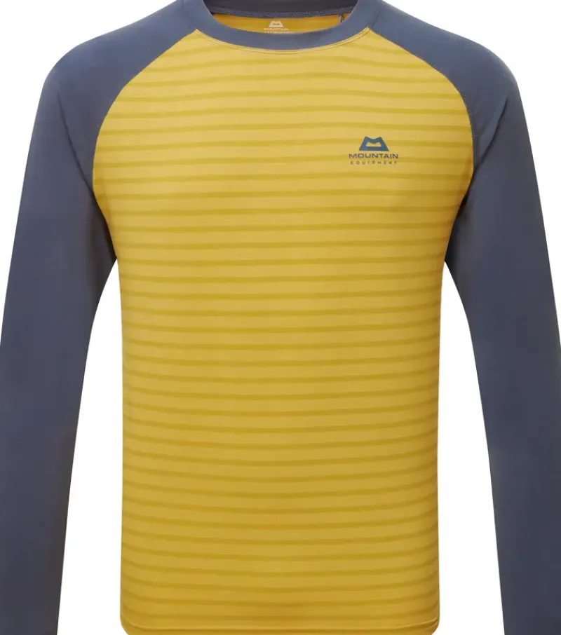 Mountain Equipment T-Shirts & Baselayers-Mens Redline LS Tee - Acid Stripe-Denim