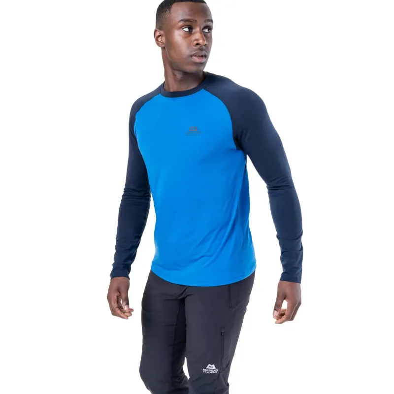 Mountain Equipment T-Shirts & Baselayers-Mens Redline LS Tee - Acid Stripe-Denim