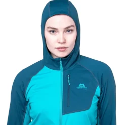 Mountain Equipment Fleece & Mid Layer-Womens Aiguille Hooded Top - Topaz-Majolica