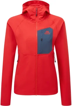 Mountain Equipment Softshell Jackets-Womens Arrow Hooded Jacket - Chili Red-Dusk