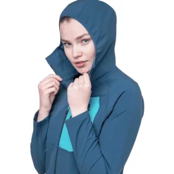 Mountain Equipment Softshell Jackets-Womens Arrow Hooded Jacket - Chili Red-Dusk