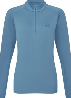 Mountain Equipment T-Shirts & Baselayers-Womens Cerrig LS Zip-T - Stellar Blue