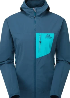 Mountain Equipment Softshell Jackets-Womens Echo Hooded Jacket - Majolica-Topaz