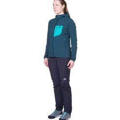 Mountain Equipment Softshell Jackets-Womens Echo Hooded Jacket - Majolica-Topaz