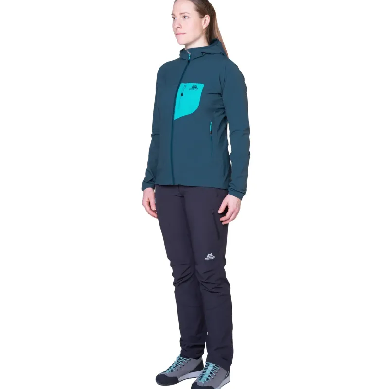 Mountain Equipment Softshell Jackets-Womens Echo Hooded Jacket - Majolica-Topaz