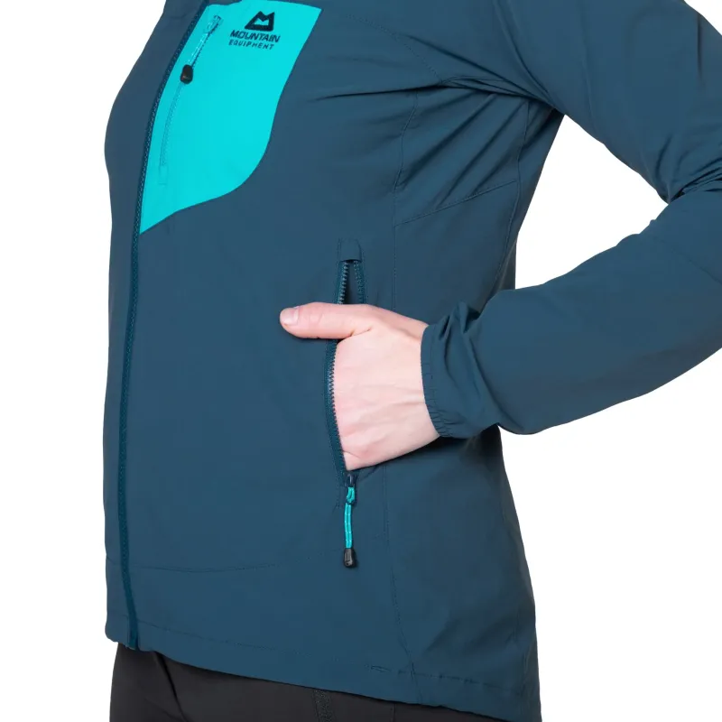 Mountain Equipment Softshell Jackets-Womens Echo Hooded Jacket - Majolica-Topaz