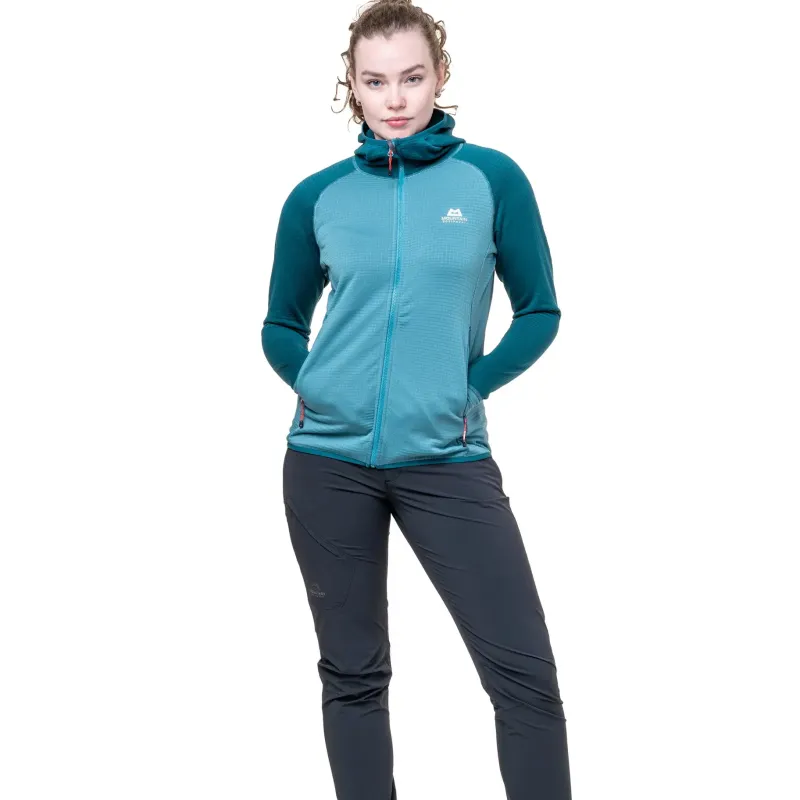 Mountain Equipment Fleece & Mid Layer-Womens Eclipse Hooded Jacket - Topaz-Medieval