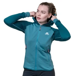 Mountain Equipment Fleece & Mid Layer-Womens Eclipse Hooded Jacket - Topaz-Medieval