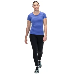 Mountain Equipment T-Shirts & Baselayers-Womens Groundup Stripe Tee - Vivid Stripe