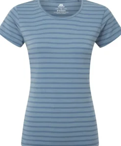 Mountain Equipment T-Shirts & Baselayers-Womens Groundup Stripe Tee - Bluefin Stripe