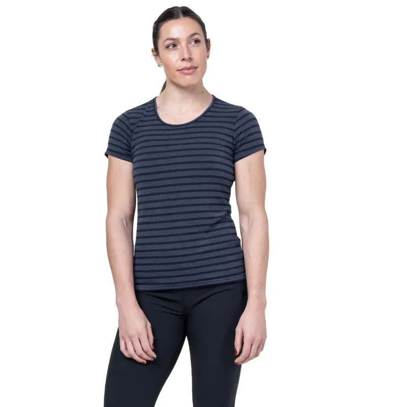 Mountain Equipment T-Shirts & Baselayers-Womens Groundup Stripe Tee - Cosmos Stripe