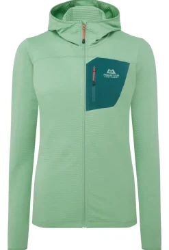 Mountain Equipment Fleece & Mid Layer-Womens Lumiko Hooded Jacket - Lichen Green-Deep Teal