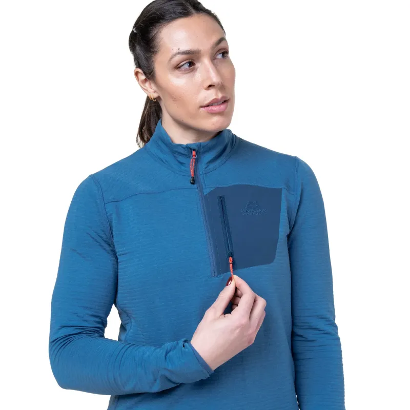 Mountain Equipment Fleece & Mid Layer-Womens Lumiko Zip T - Stellar-Majolica