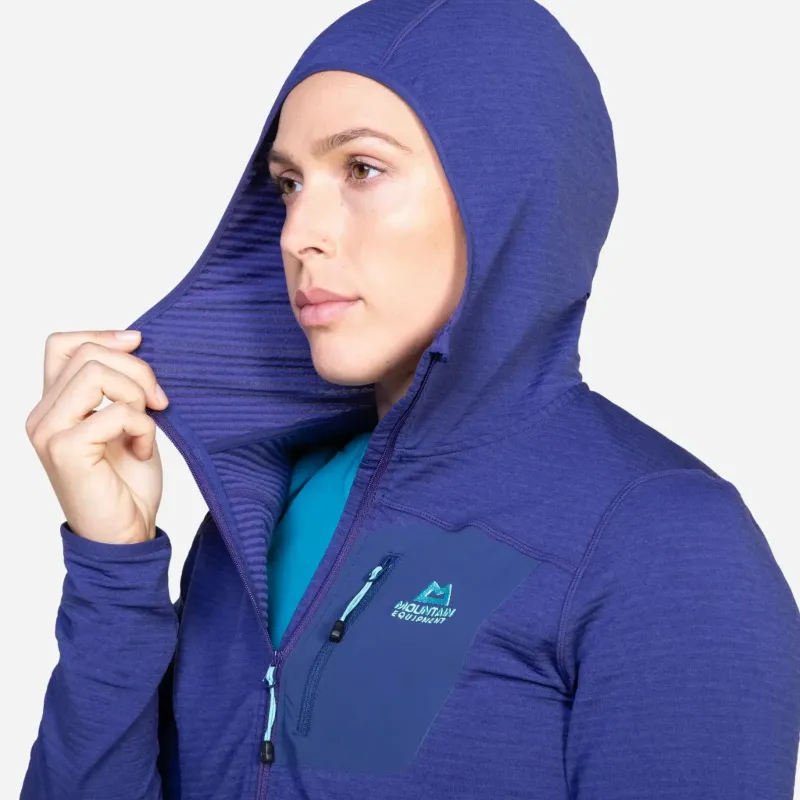 Mountain Equipment Fleece & Mid Layer-Womens Lumiko Hooded Jacket - Rhubarb-Capsicum
