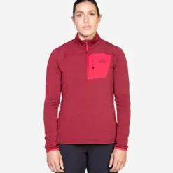 Mountain Equipment Fleece & Mid Layer-Womens Lumiko Zip T - Rhubarb-Capsicum