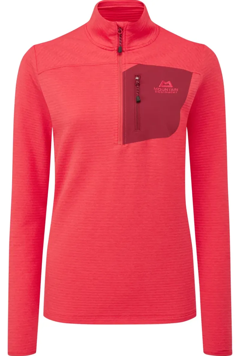 Mountain Equipment Fleece & Mid Layer-Womens Lumiko Zip T - Hibiscus-Tibetan