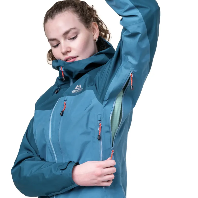Mountain Equipment Waterproof Jackets-Womens Makalu Jacket - Mykonos-Majolica